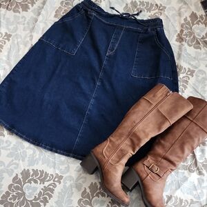 Women's Indigo A-line Denim Skirt